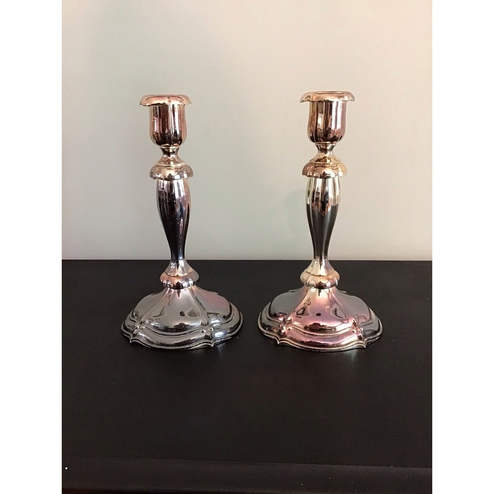 Vintage Oneida Silver Plate Candle Holders - Charming Classic